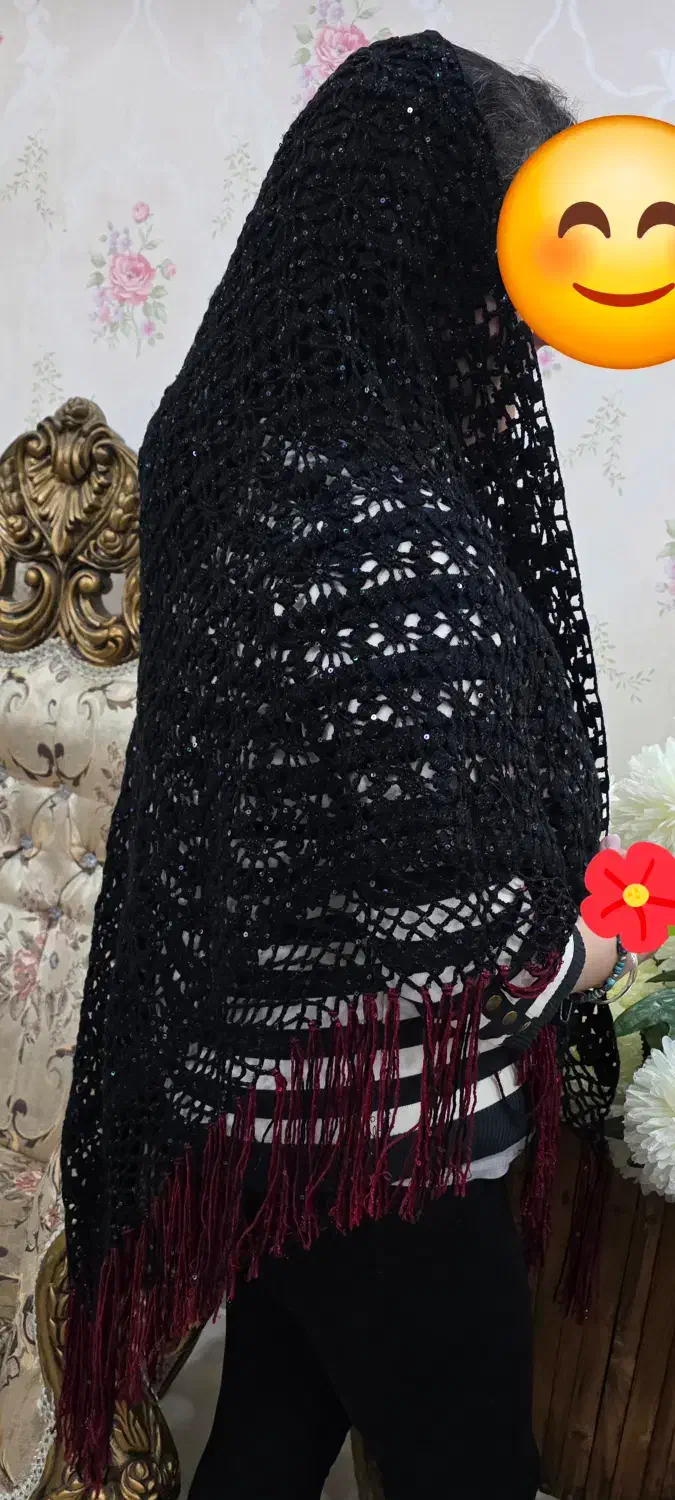 شال سه گوش دست بافت|لباس|گرگان, |دیوار