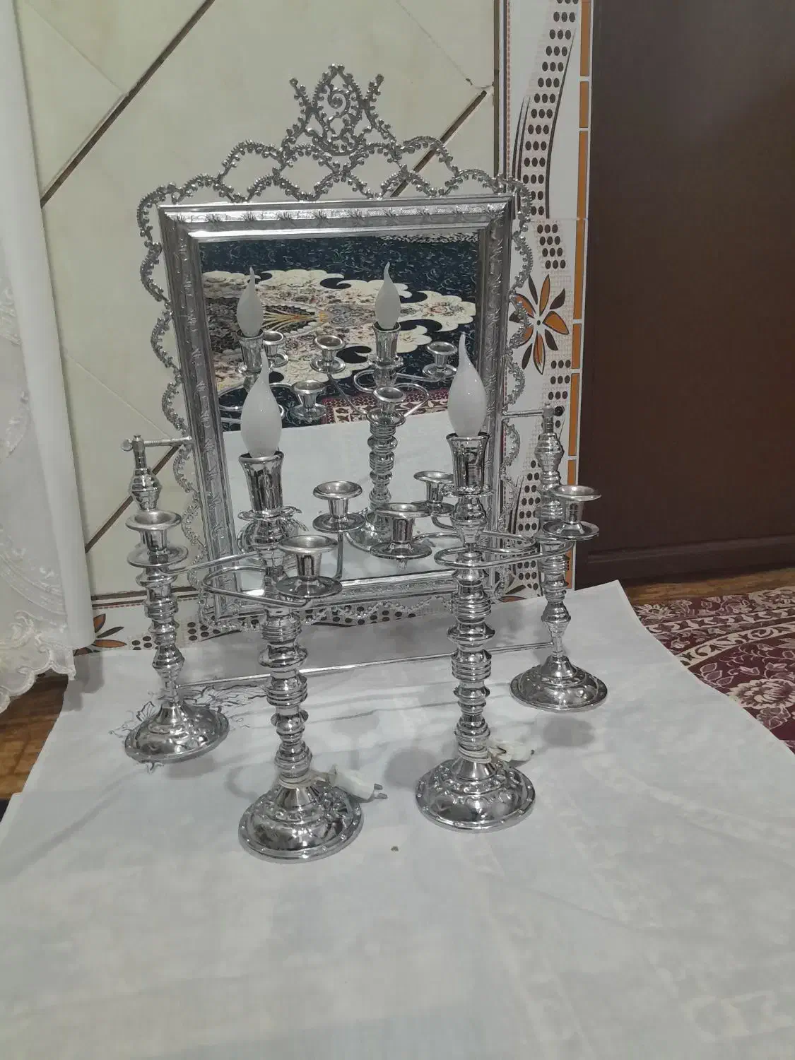 آینه شمعدان|صنایع دستی و سایر لوازم تزئینی|هشترود, |دیوار