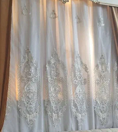 پارچه پرده ای مدل تخت نگین دار ۴متری وکتیبه ۴متری|پرده، رانر، رومیزی|شوش, |دیوار