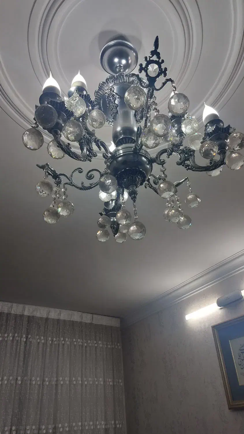 لوستر نقره ای نو|لوستر و چراغ آویز|تهران, شارق|دیوار