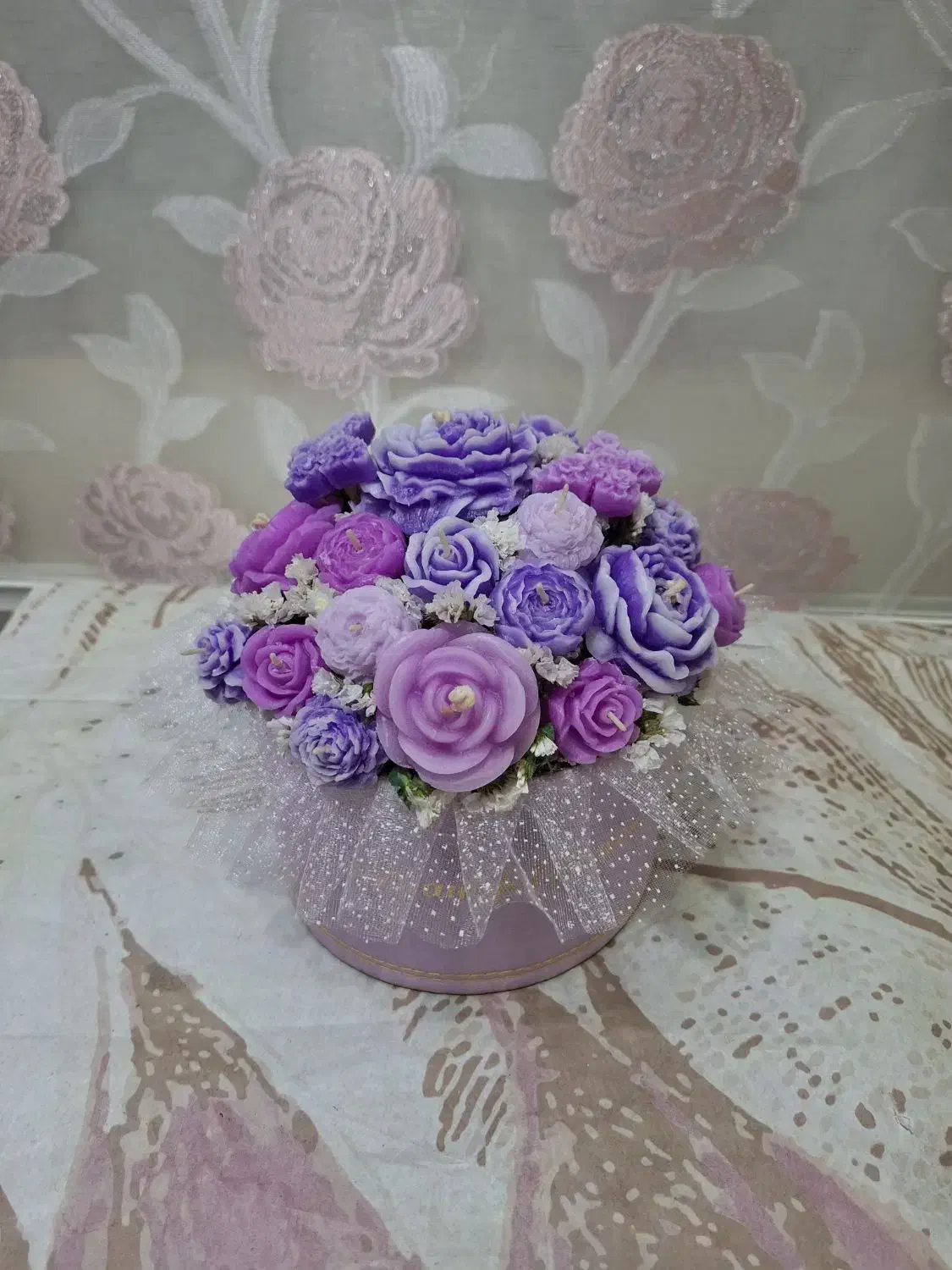 باکس گل شمعی ماندگار|گل مصنوعی|رشت, سلیمانداراب|دیوار