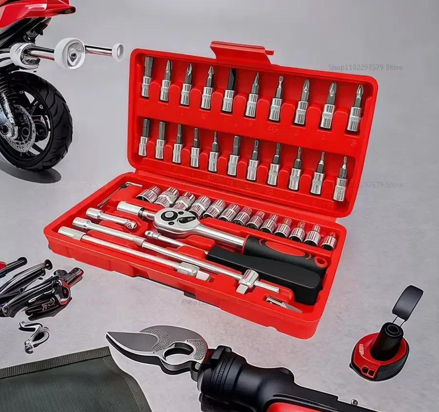 جعبه 46 پارچه آچار و سری بکس و پیچ گوشتی|ابزارآلات|کرج, عظیمیه|دیوار