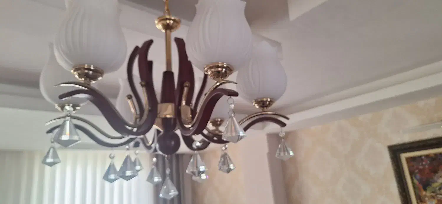 لوستر چوب وفلز|لوستر و چراغ آویز|قزوین, |دیوار