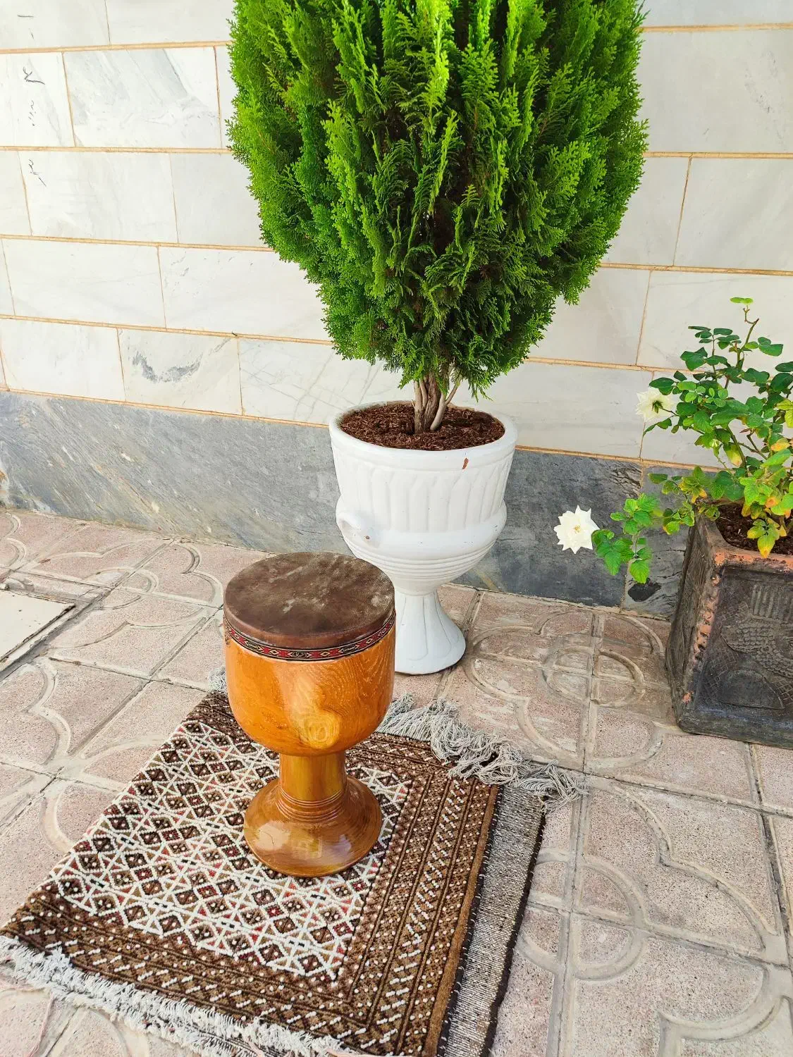 تنبک شیرانی دو مهر به قطر23|سازهای سنتی|میانه, |دیوار