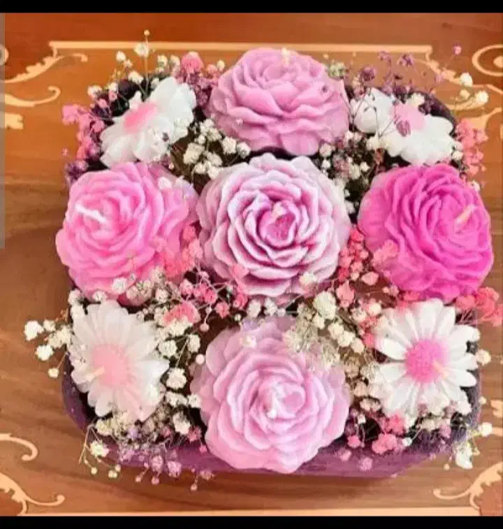 شمع گل دست ساز سازهی سنگی هفت سین باکس گل|گل مصنوعی|گلستان (تهران), |دیوار