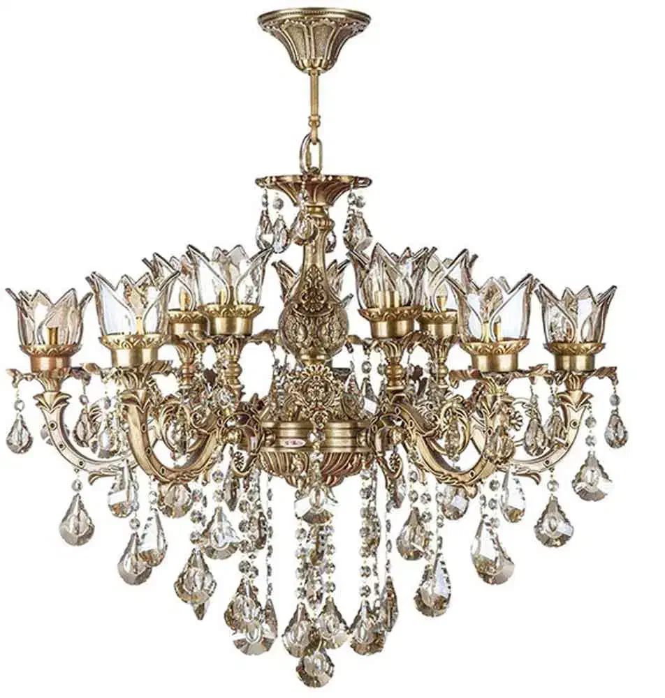 لوستر برنزی ۵ شاخه ۱۰ شعله|لوستر و چراغ آویز|پردیس, فاز ۱۱|دیوار