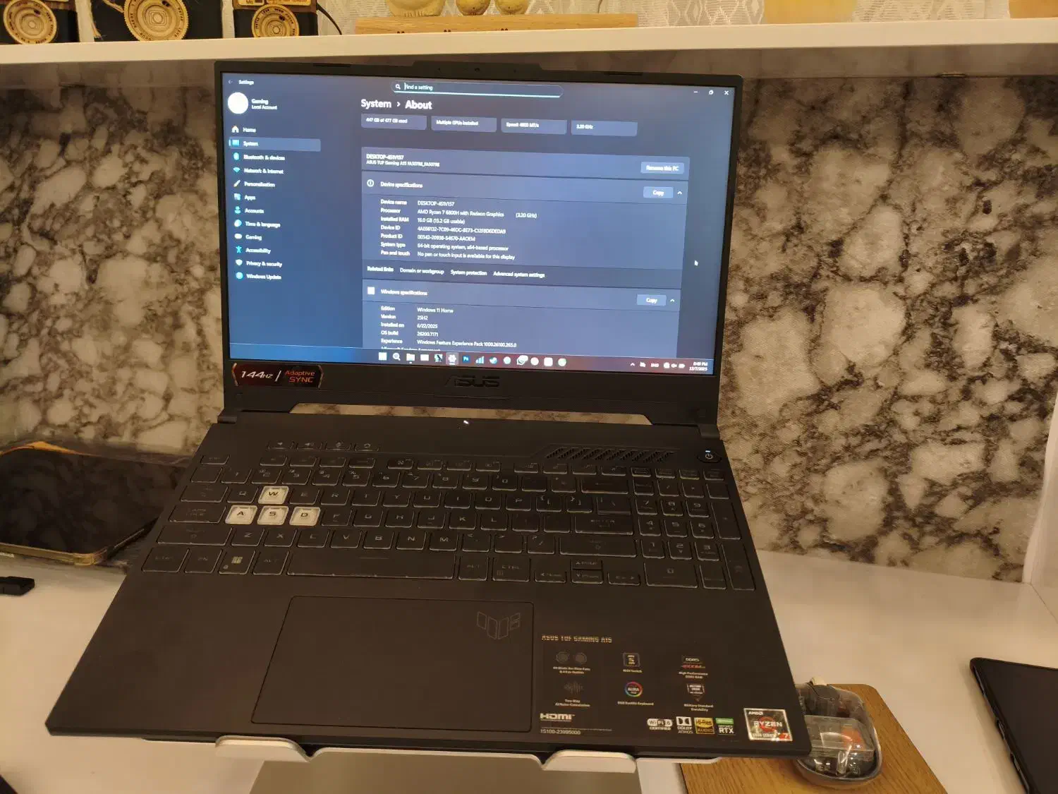 Laptop Asus Tuf FA507R|رایانه همراه|کیش, |دیوار