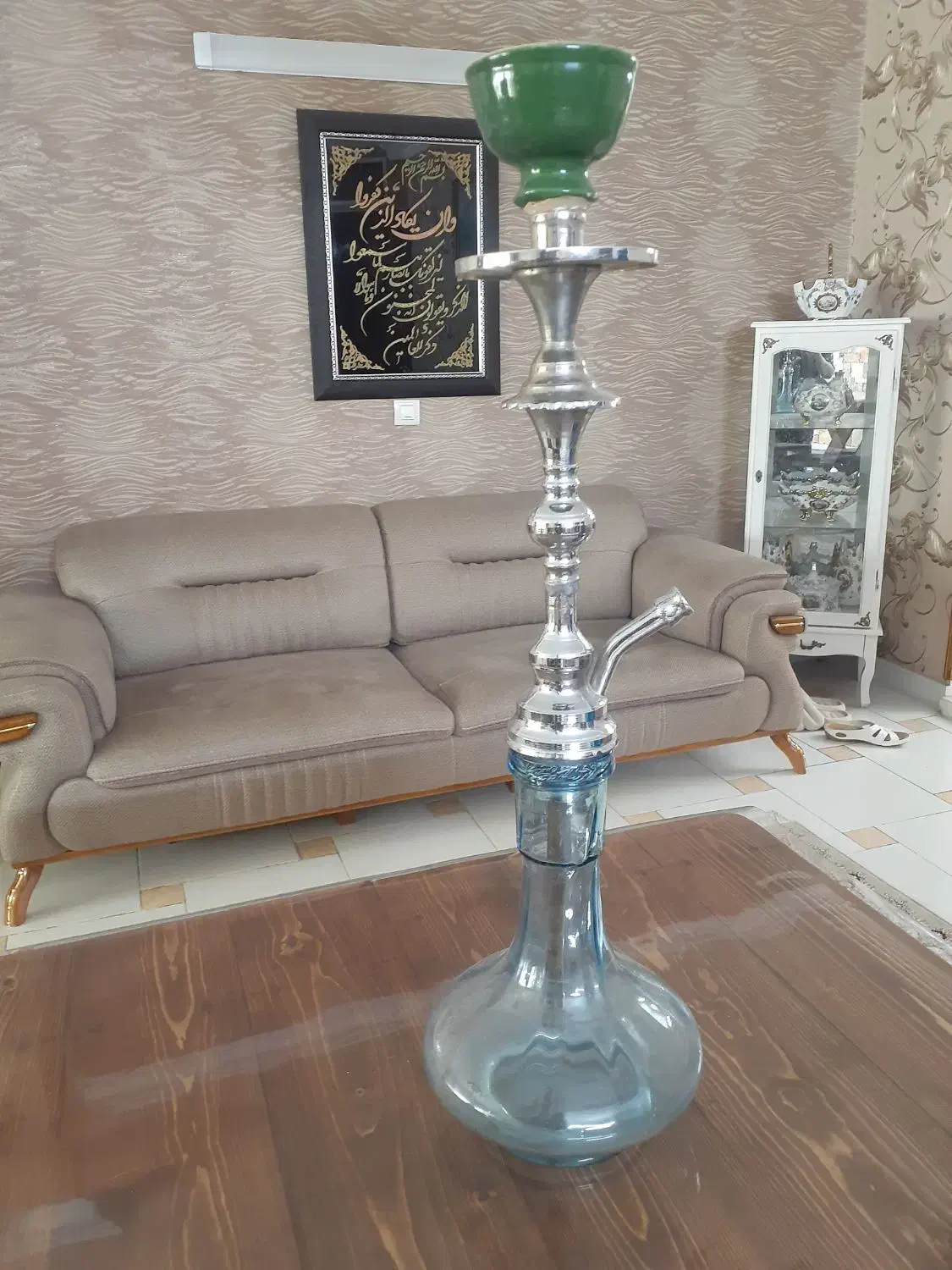قلیان برنجی و چوبی|کلکسیون و سرگرمی|قم, نخودی|دیوار