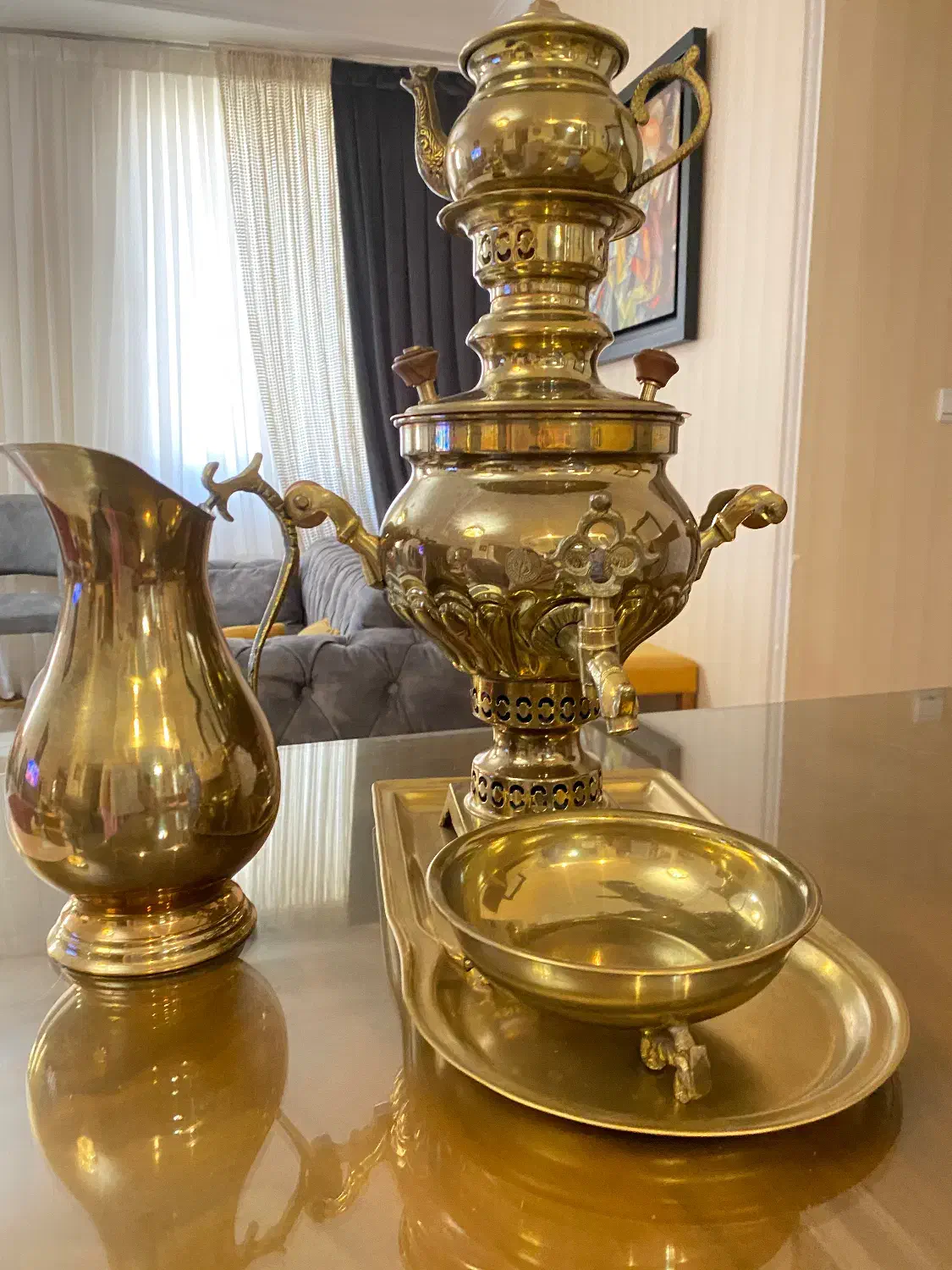 سماور زغالی برنج نو|کلکسیون اشیاء عتیقه|پردیس, فاز ۴|دیوار