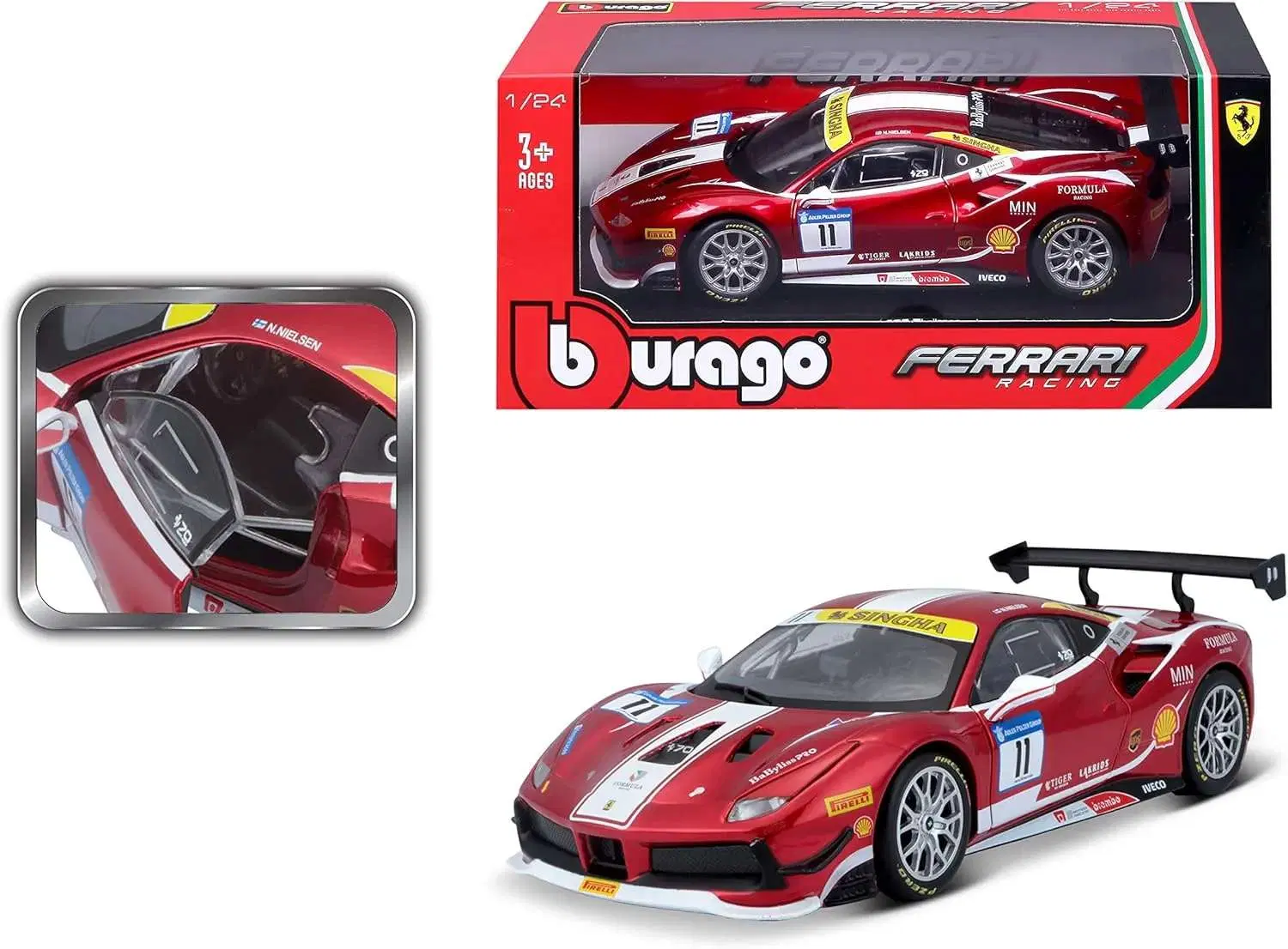 ماکت ماشین فلزی فراری 488 چلنج بوراگو Ferrari 488|کلکسیون و سرگرمی|تهران, استاد معین|دیوار