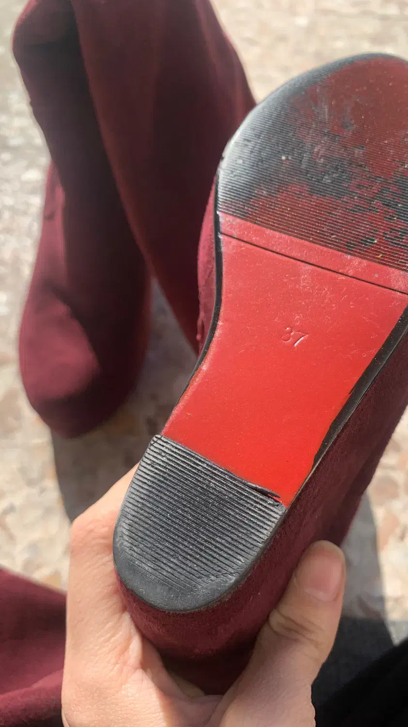 چکمه مخمل زرشکی شیک و نو سایز ۳۷|کیف، کفش، کمربند|ورامین, ورامین|دیوار