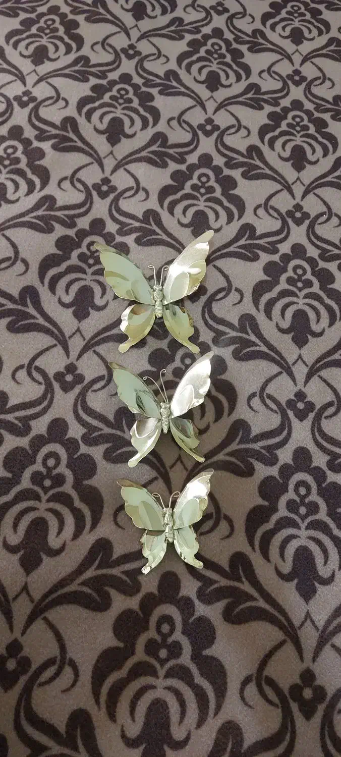 پروانه های ۳ عددی استیل وتابلوسه تیکه|صنایع دستی و سایر لوازم تزئینی|نورآباد, |دیوار