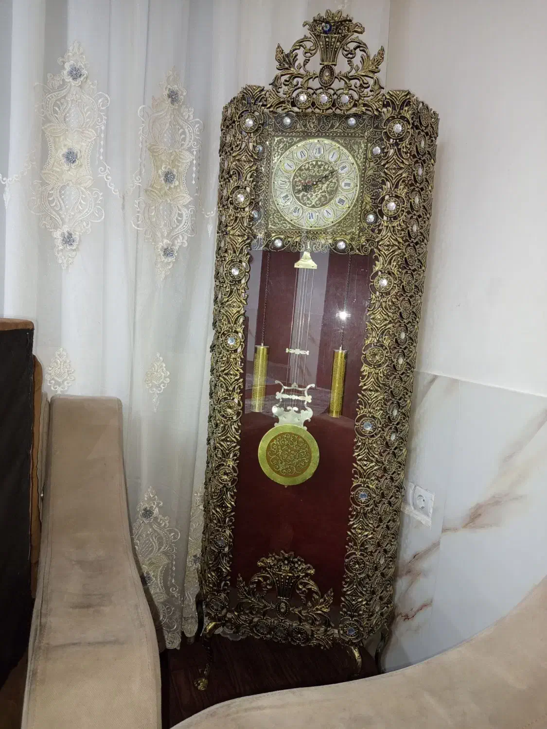 بوفه ساعت برونز|بوفه، ویترین، کنسول|بازرگان, |دیوار