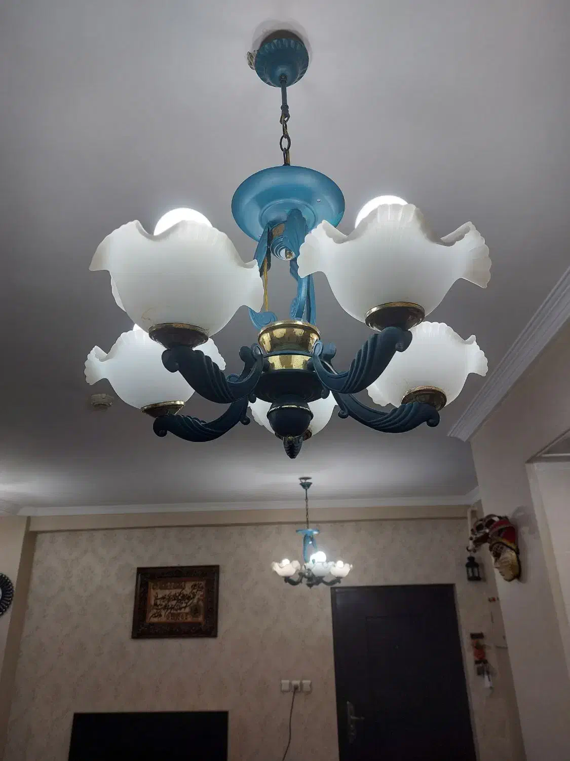 لوستر آویز پنج شاخه|لوستر و چراغ آویز|اهواز, شهرک نفت|دیوار