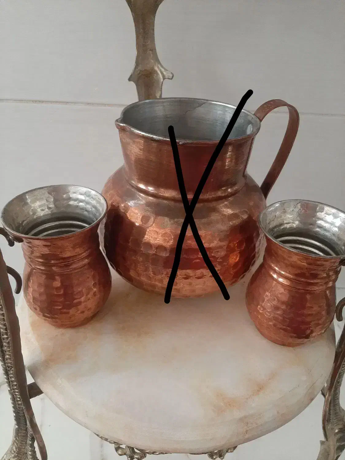 ظروف مسی|کلکسیون اشیاء عتیقه|اراک, |دیوار