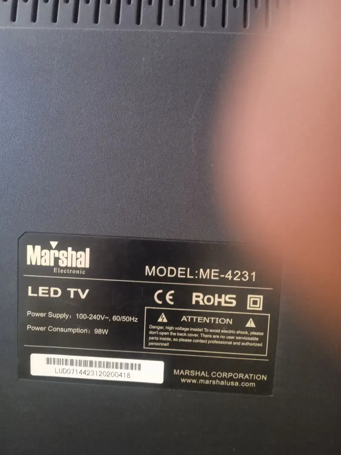 تلویزیون مارشال|تلویزیون و پروژکتور|فولادشهر, مسکن مهر فولادشهر|دیوار