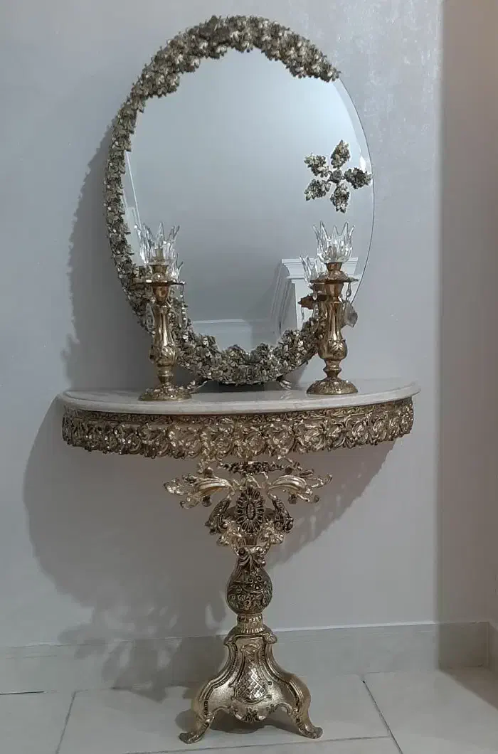 آیینه شمعدان برنج|کلکسیون اشیاء عتیقه|فردیس, شهرک شهید حسینی|دیوار