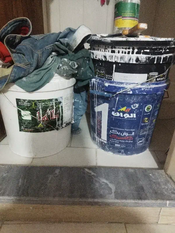 ۴ عدد سطل رنگ فروشی|ظروف نگهدارنده، پلاستیکی، یکبارمصرف|محمدیه-قزوین, |دیوار