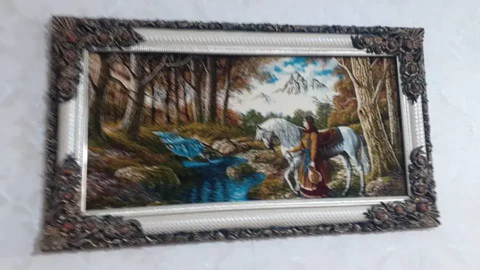 تابلو فرش ماشینی نقش منظره|تابلو فرش|اسالم, |دیوار