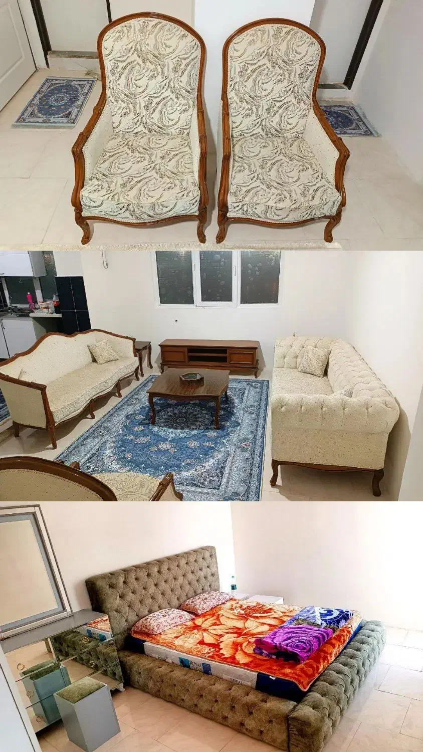 مبل جلو مبلی و سرویس خواب باتشک فرش میز تلوزیون|مبلمان خانگی و میز عسلی|پرند, فاز ۴|دیوار