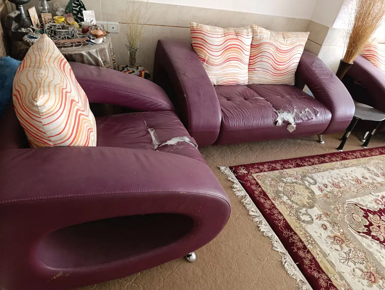 مبل چرم ۷نفره شهرضا|مبلمان خانگی و میز عسلی|شهرضا, |دیوار