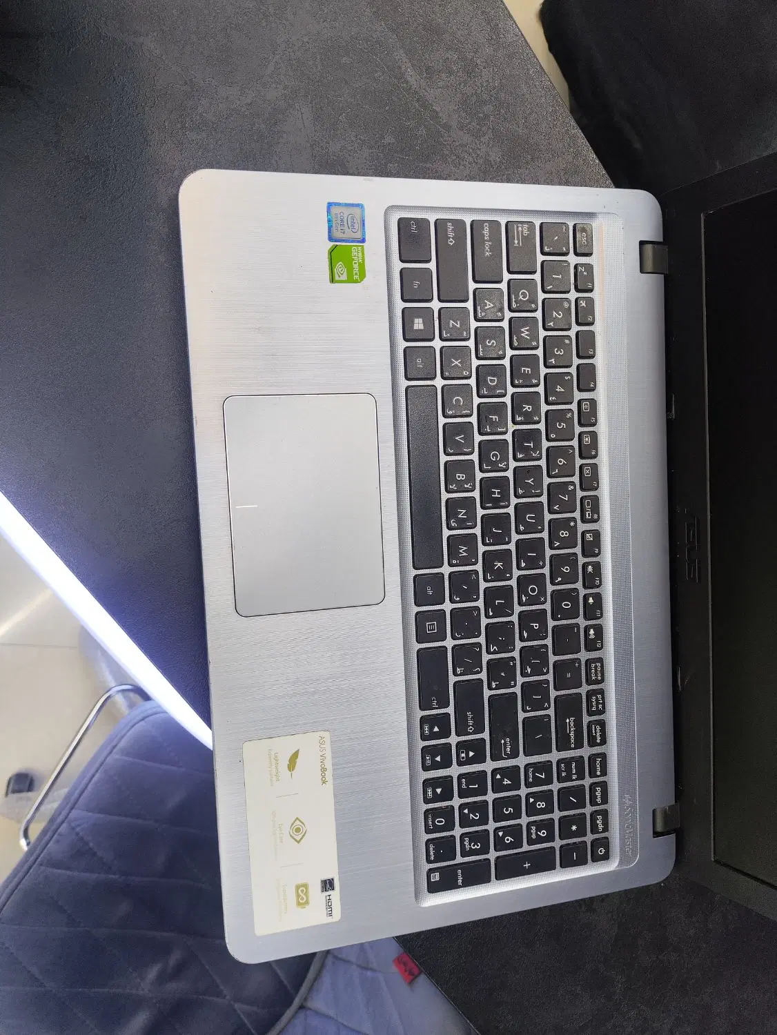 لپتاپ ایسوس i7 نسل هشتم رم ۱۲ با گرافیک مجزا تمیز|رایانه همراه|مشهد, عامل|دیوار