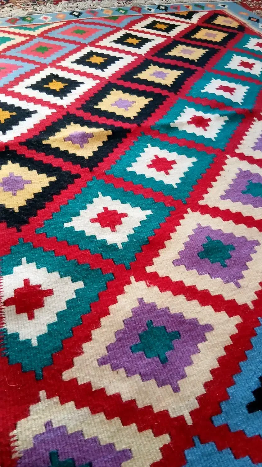 گلیم دستباف کُرک|گلیم، جاجیم، گبه|سنندج, |دیوار