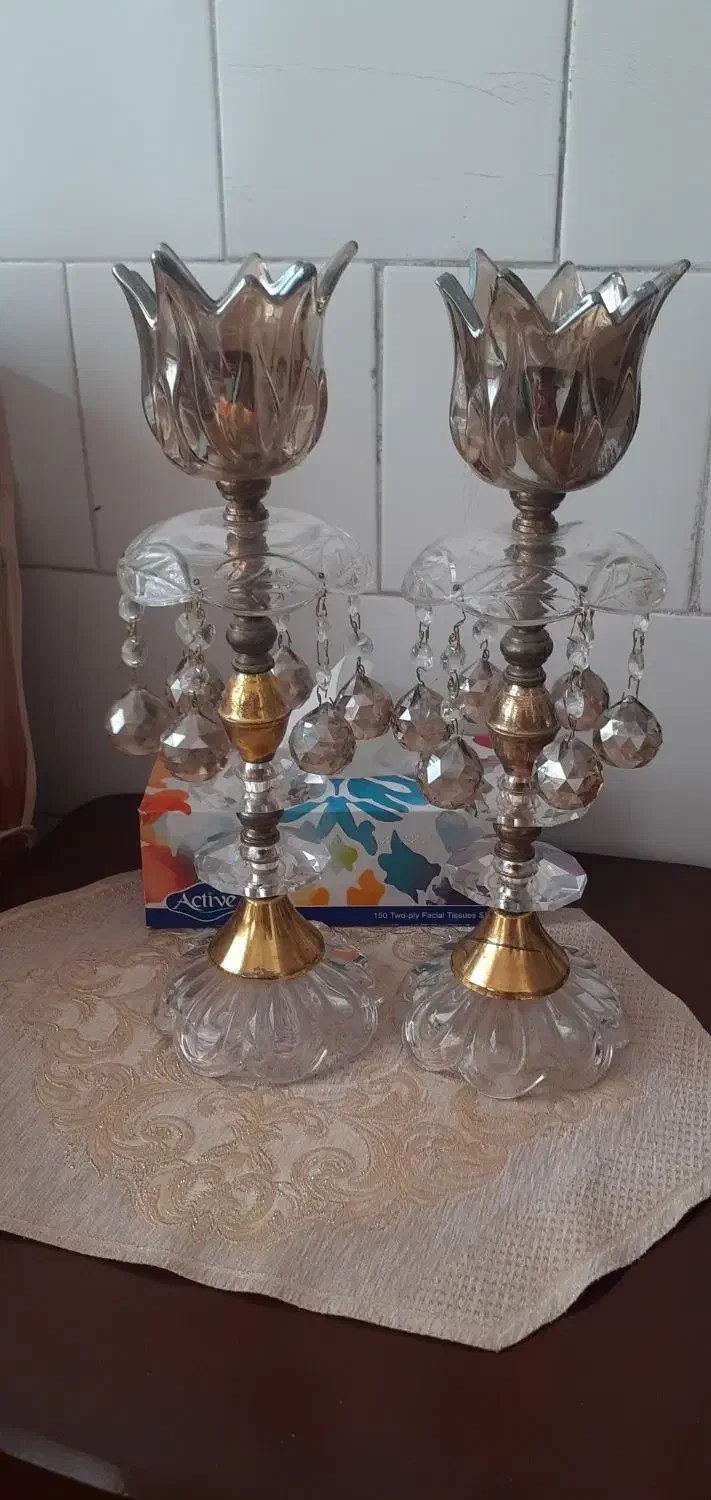 یک جفت شمعدانی|صنایع دستی و سایر لوازم تزئینی|تربتحیدریه, باغ ملی|دیوار