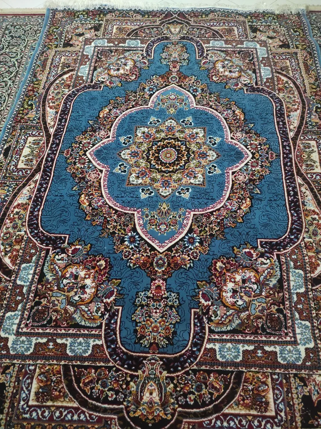 فرش جهیزیه ۶ متری فیروزه ای کاملا نو|فرش|شیراز, دکتر حسابی|دیوار