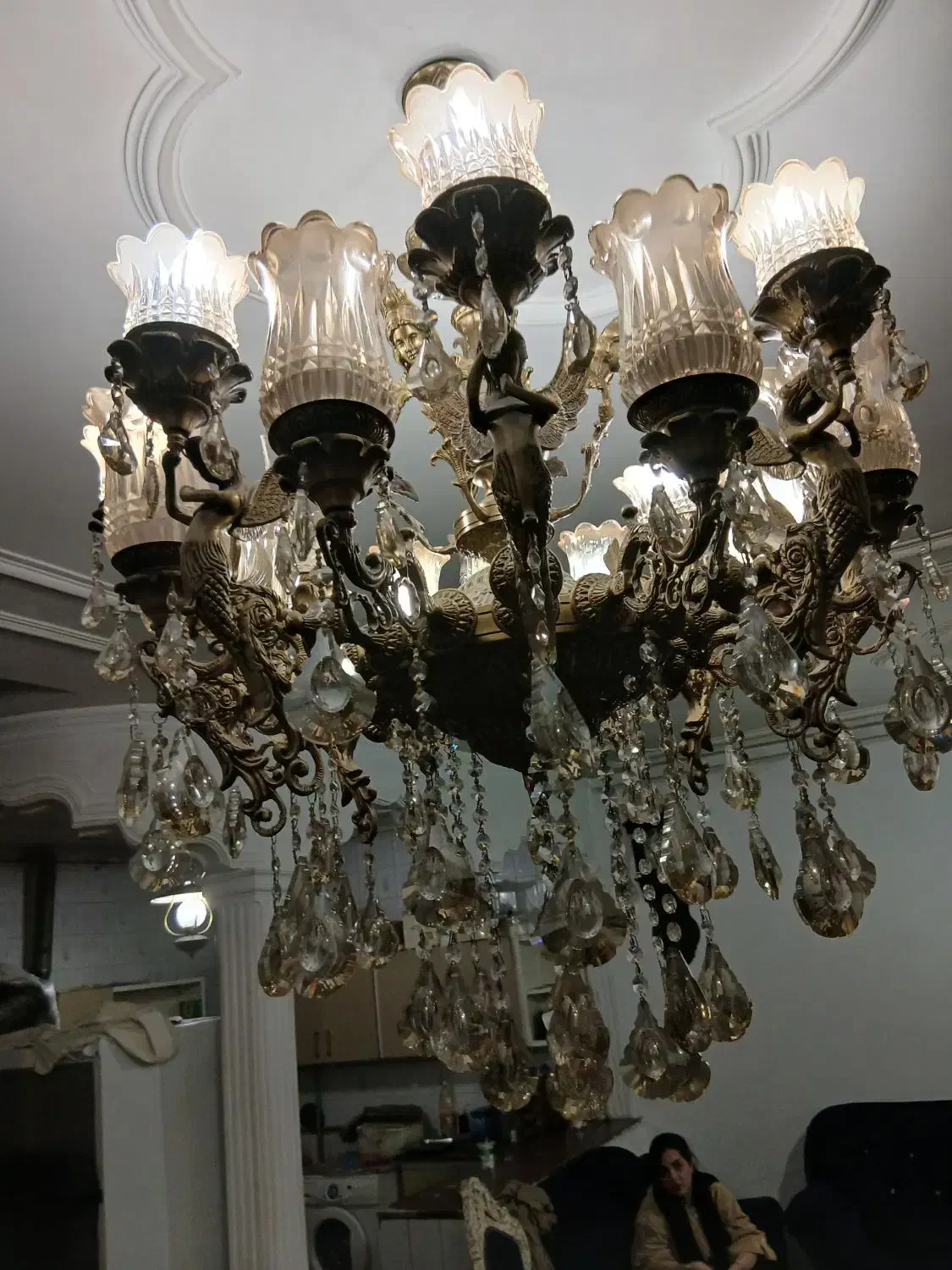 لوستر برنج|لوستر و چراغ آویز|آبیک, |دیوار