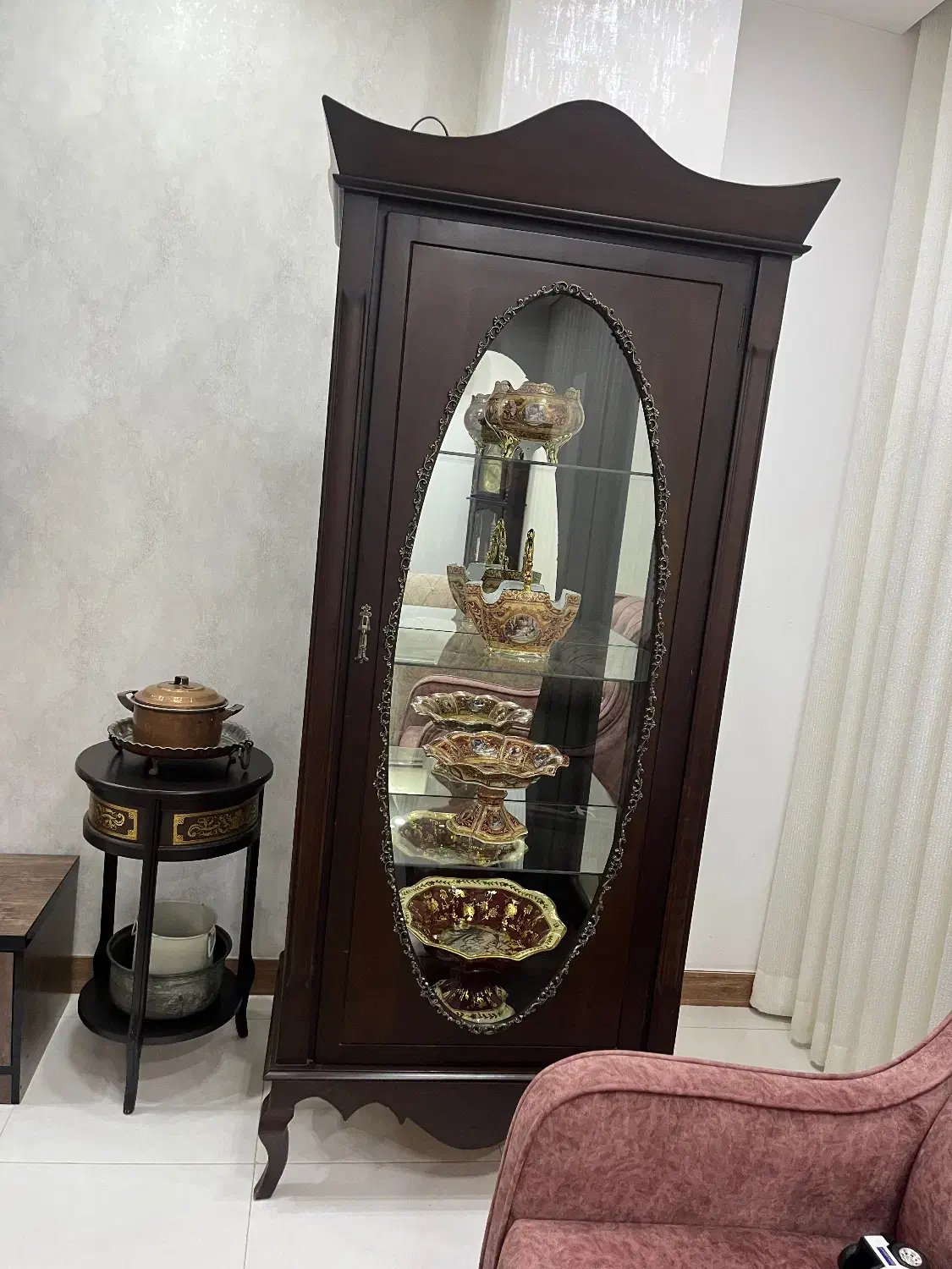 بوفه چوبی شیشه ای|بوفه، ویترین، کنسول|ساری, |دیوار