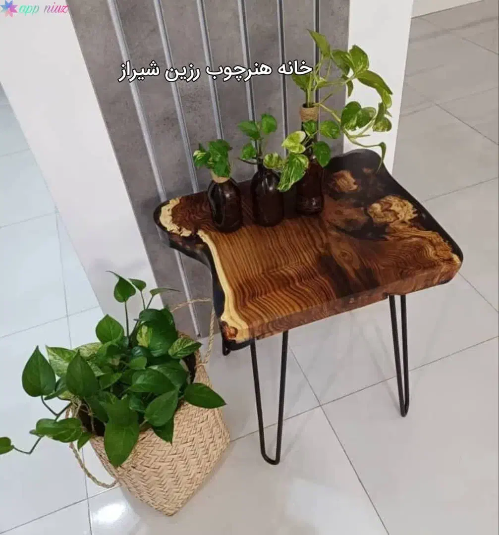 جلو مبلی وگلمیز رزین چوب|مبلمان خانگی و میز عسلی|شیراز, کیان آباد|دیوار