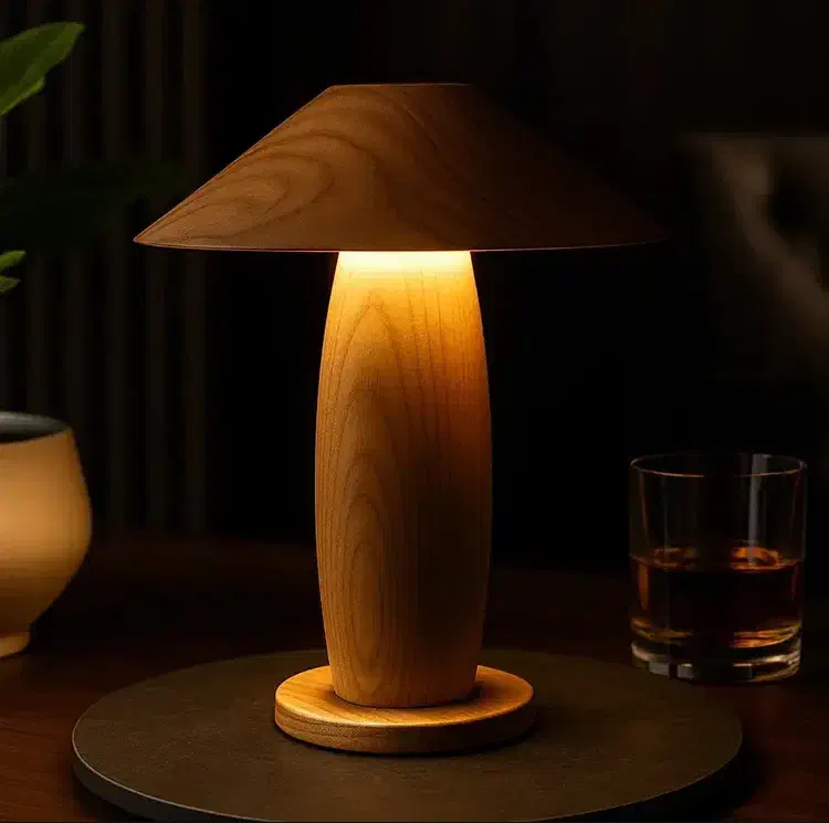 آباژور های تمام لمسی و شارژی چوب گردو|چراغ خواب و آباژور|مشهد, دانشجو|دیوار