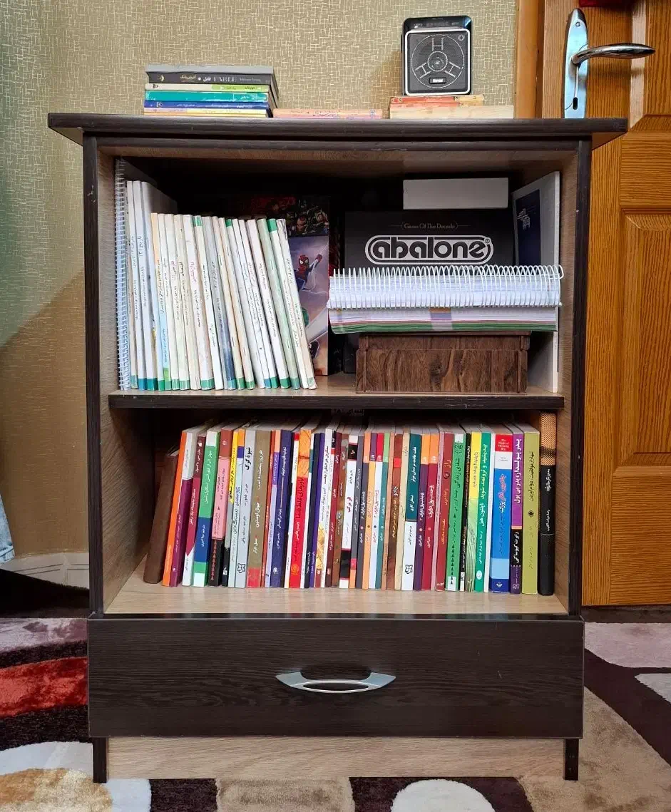 قفسه کتاب دو طبقه کشو دار|کتابخانه، شلف، قفسه‌های دیواری|مشهد, سید رضی|دیوار