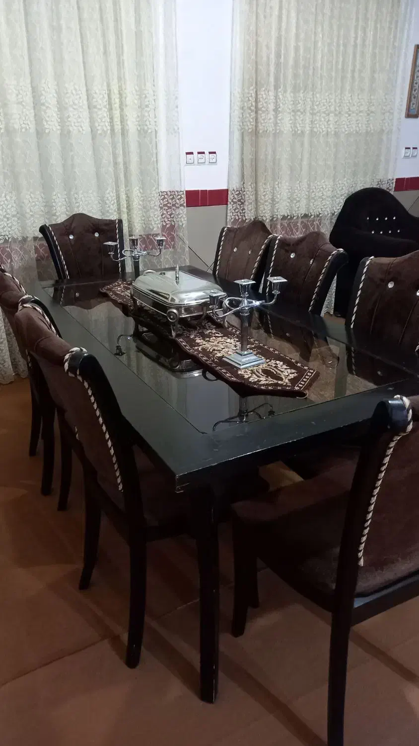 میز غذاخوری ۸ نفره چوبی|میز و صندلی غذاخوری|اسدآباد, |دیوار