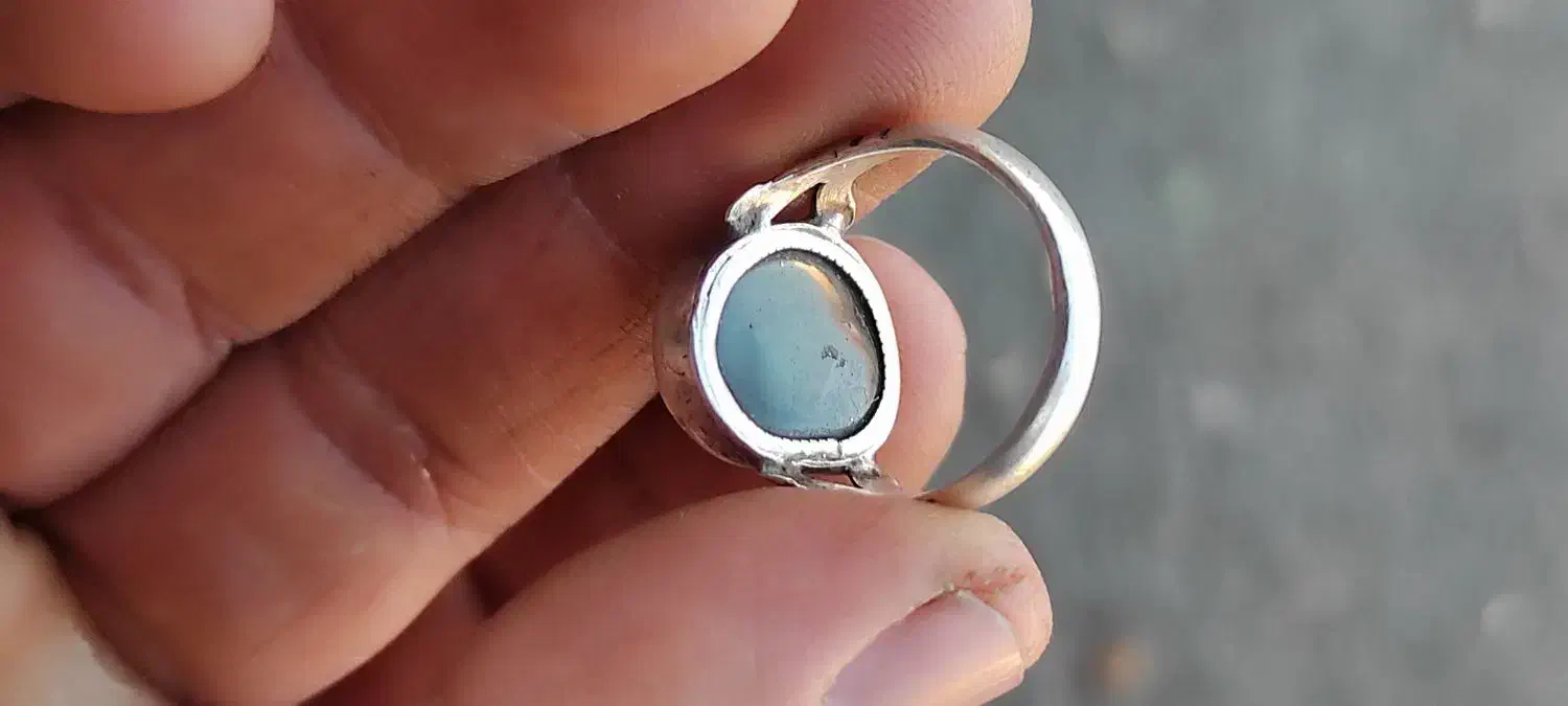 رکاب مرحوم استاد حاجی کتابعلی با سنگ کهنه یشم|جواهرات|داران, |دیوار