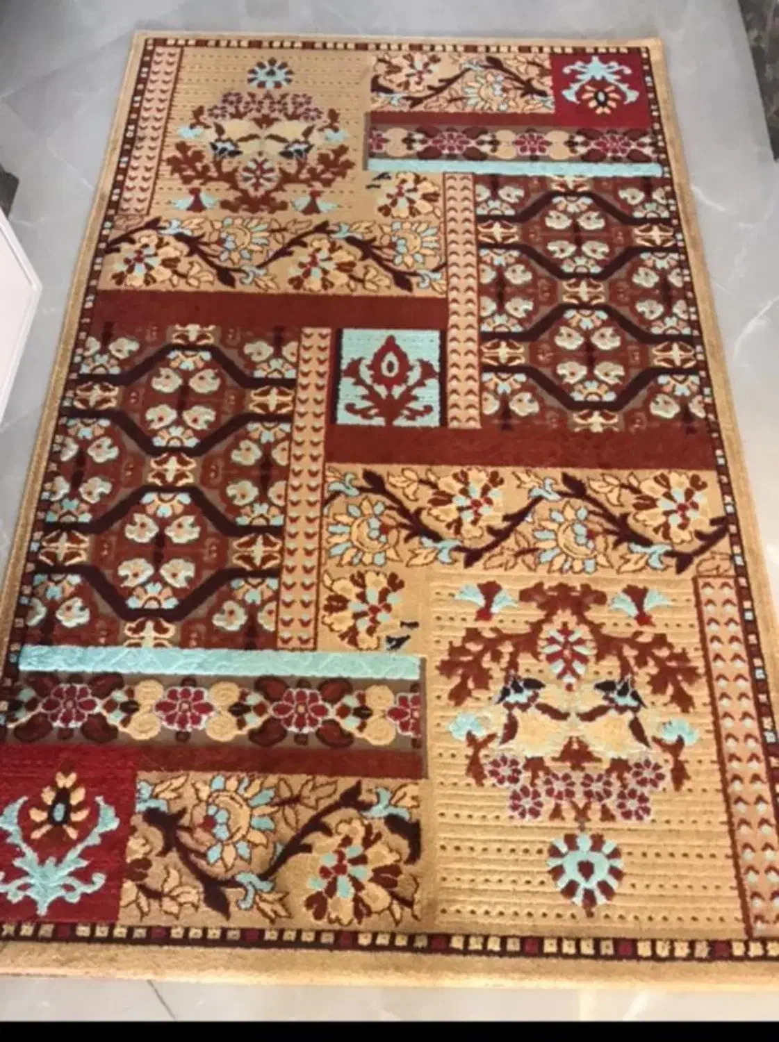 قالی نخ ابریشم گل برجسته|فرش|آمل, |دیوار