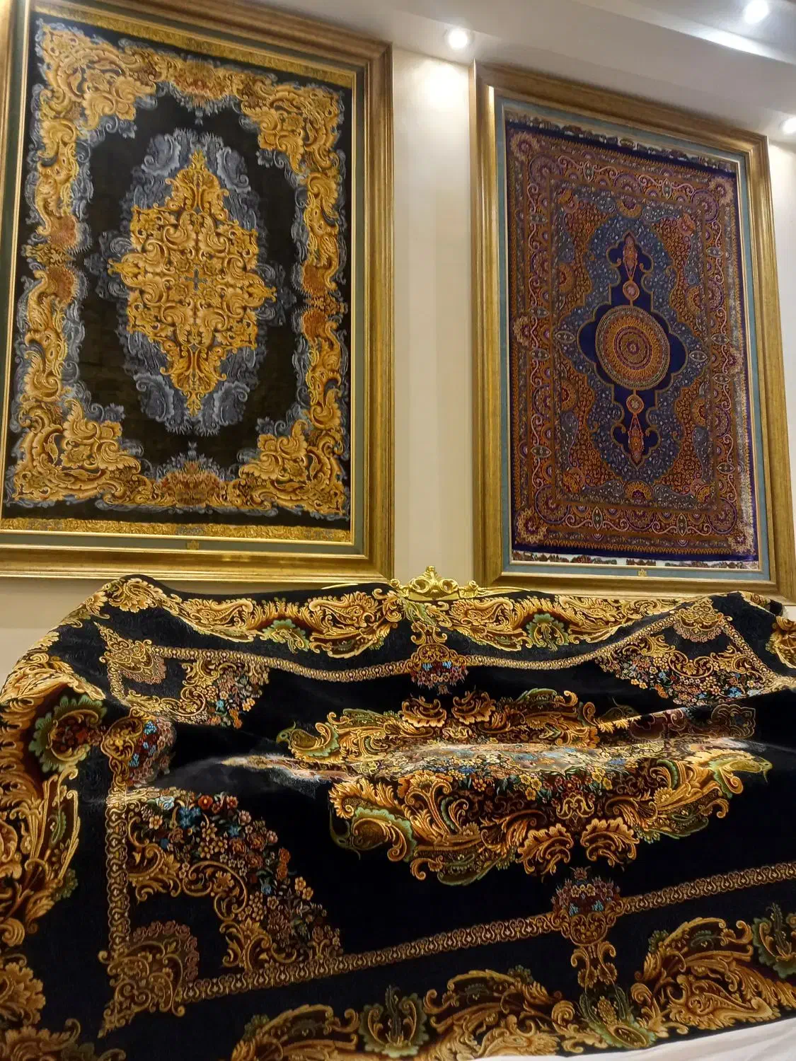 چهار فرش تمام ابریشم نفیس اصل قمی|فرش|مشهد, سجاد شهر|دیوار