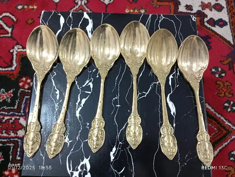 قاشق قدیمی برنجی|ظروف سرو و پذیرایی|تبریز, |دیوار