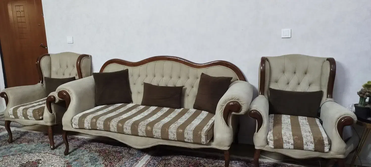 مبلمان ۷ نفره نیمه استیل|مبلمان خانگی و میز عسلی|مشهد, شهرک ابوذر|دیوار