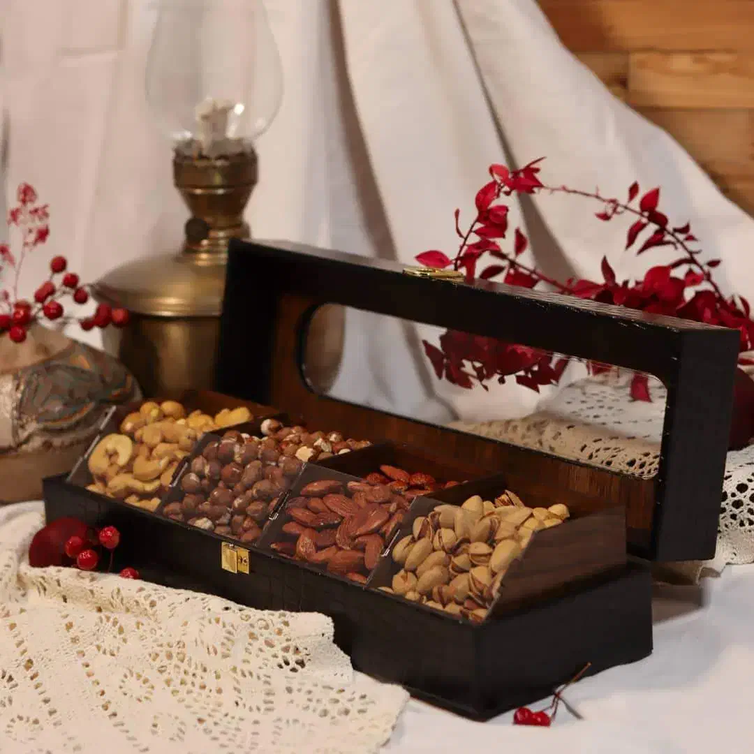 جعبه آجیل و میوه خشک و تنقلات چرمی|ظروف سرو و پذیرایی|تهران, دولاب|دیوار