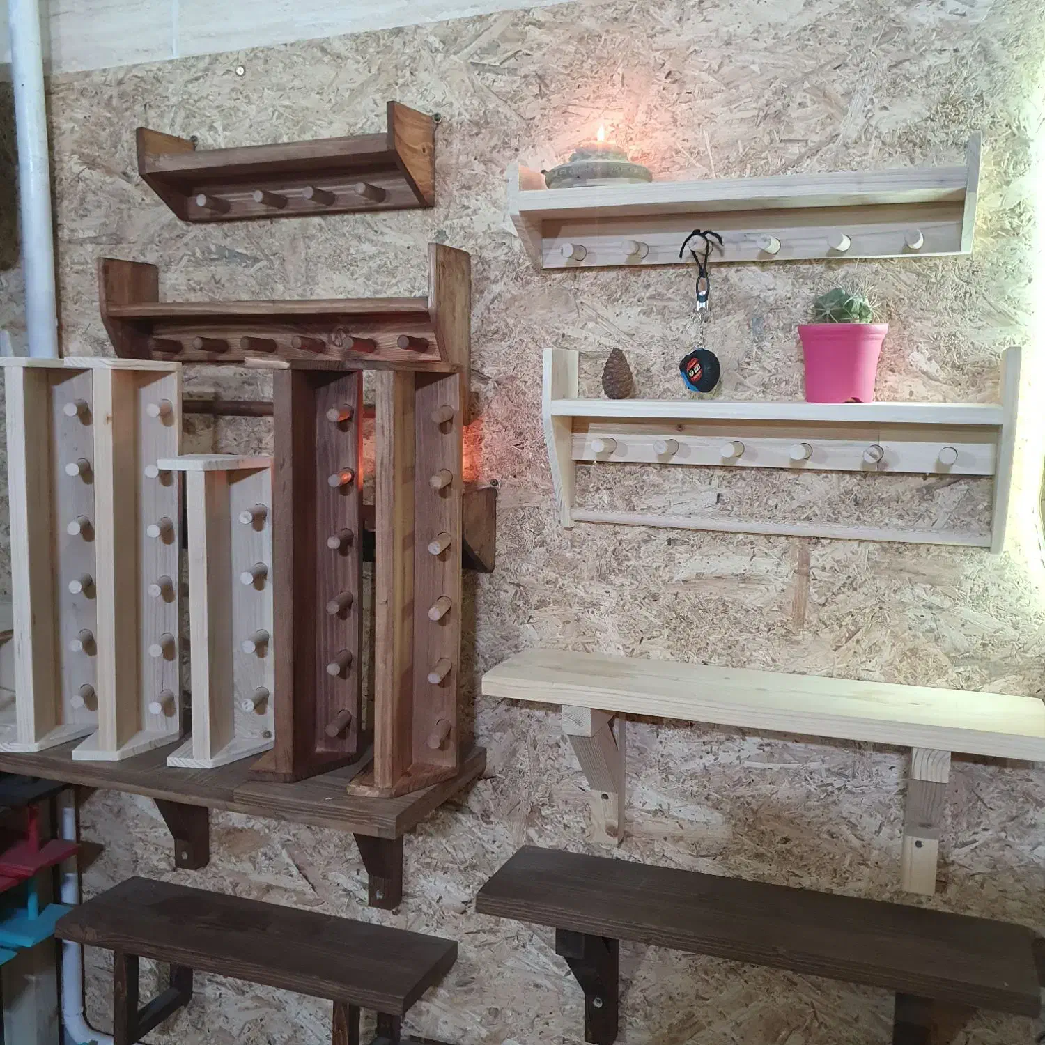 شلف چوبی مینیمال|کتابخانه، شلف، قفسه‌های دیواری|مشهد, جاهد شهر|دیوار