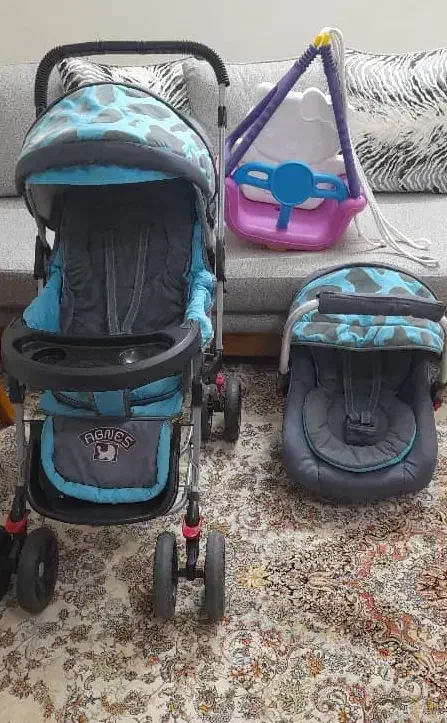 ست کالسکه و کریر و یه تاب|کالسکه و لوازم جانبی|اصفهان, ملکشهر|دیوار