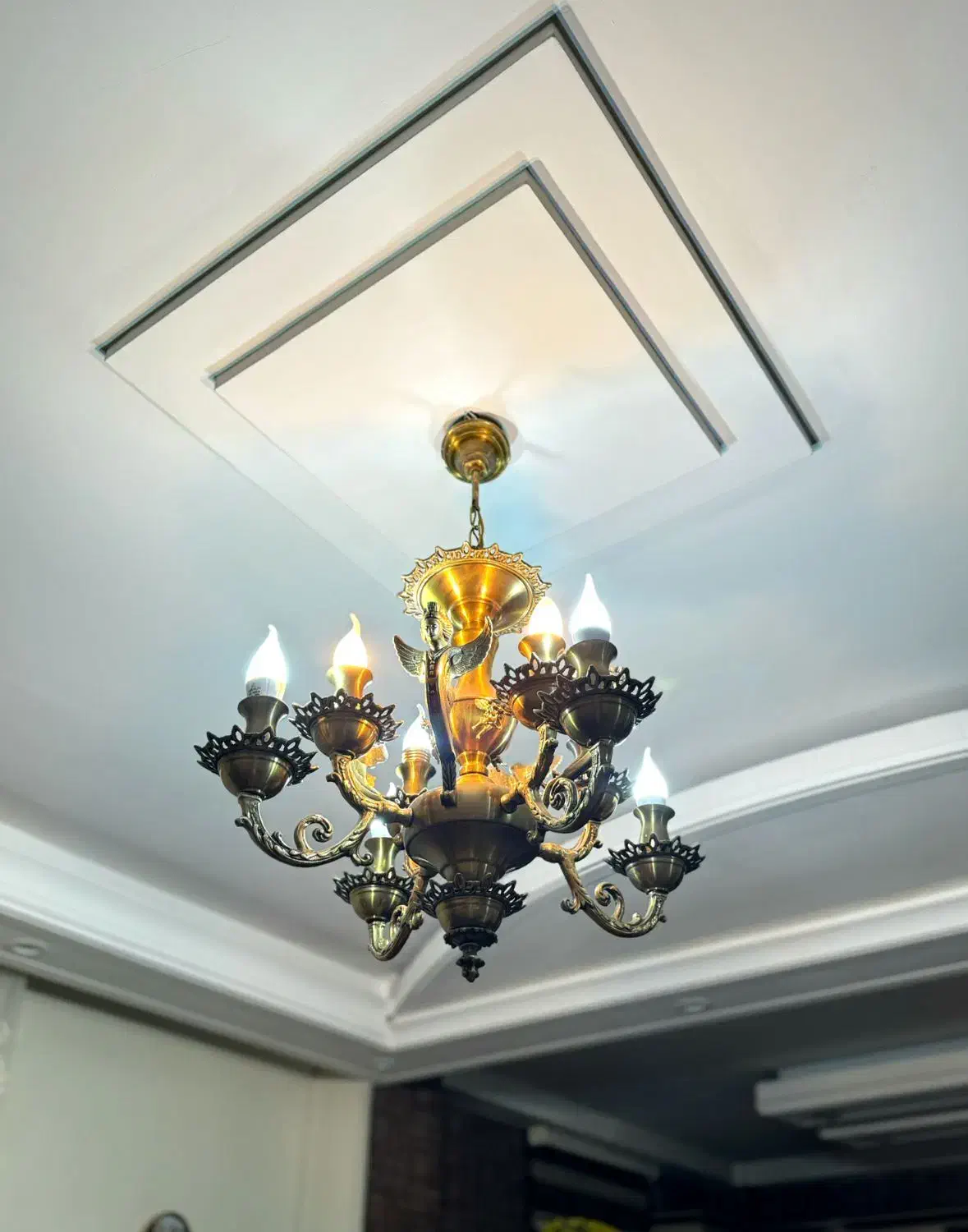 لوستر برنز دو عدد|لوستر و چراغ آویز|تاکستان, |دیوار