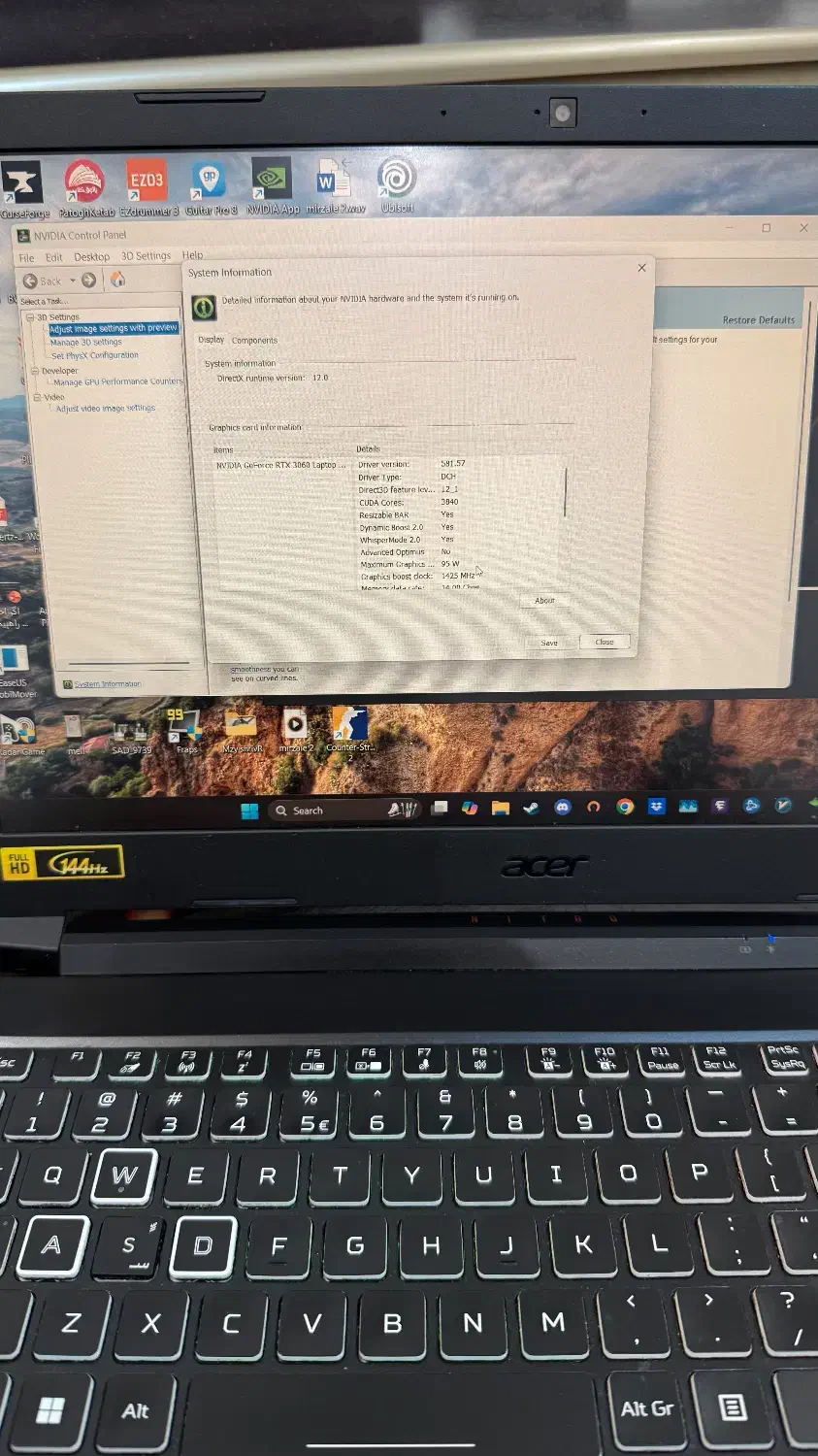 Acer Nitro 5 - RTX3060|رایانه همراه|مشهد, هنرستان|دیوار