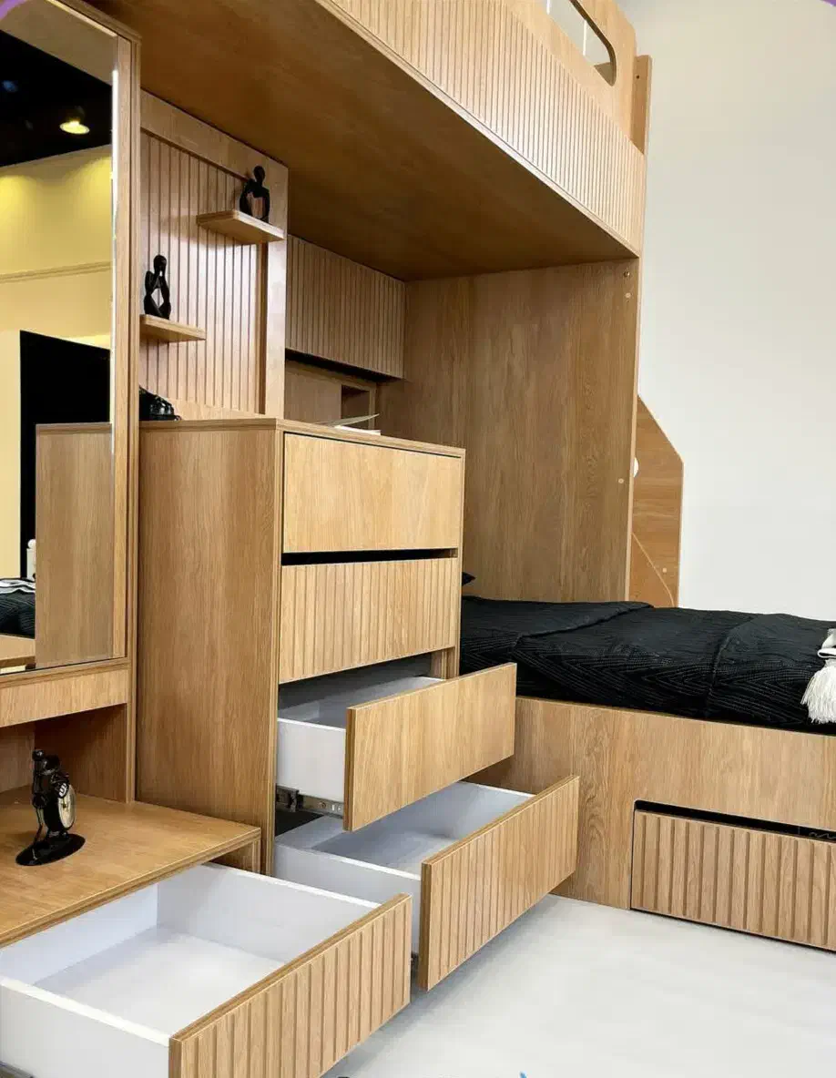 تخت خواب دوطبقه مدل قصر کوچک|تخت و سرویس خواب|تبریز, |دیوار