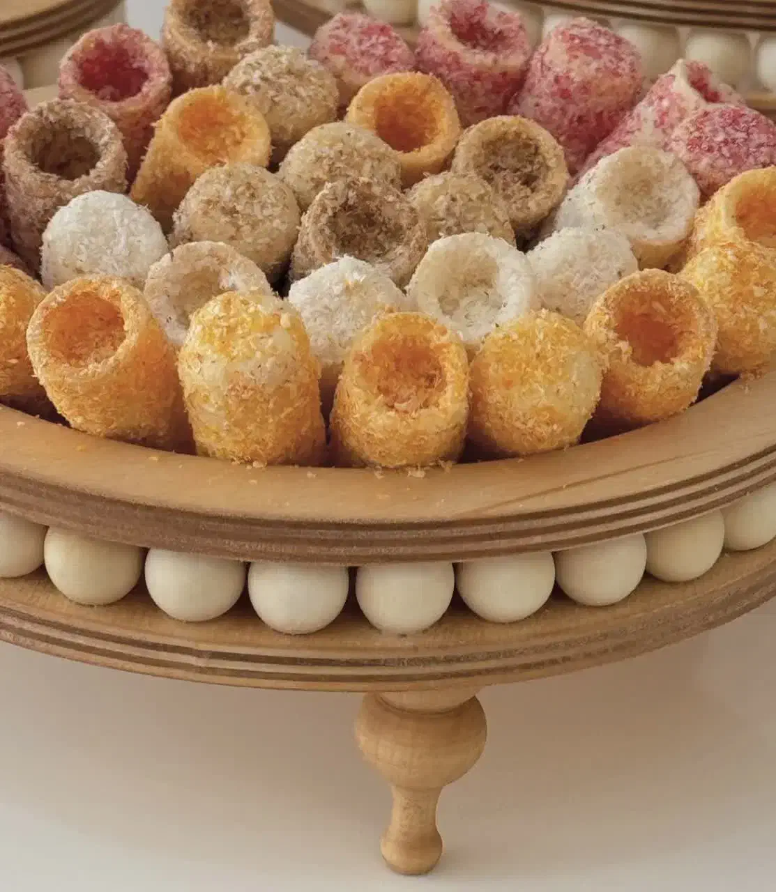 ظروف پذیرایی چوبی مهره دار|ظروف سرو و پذیرایی|یزد, |دیوار