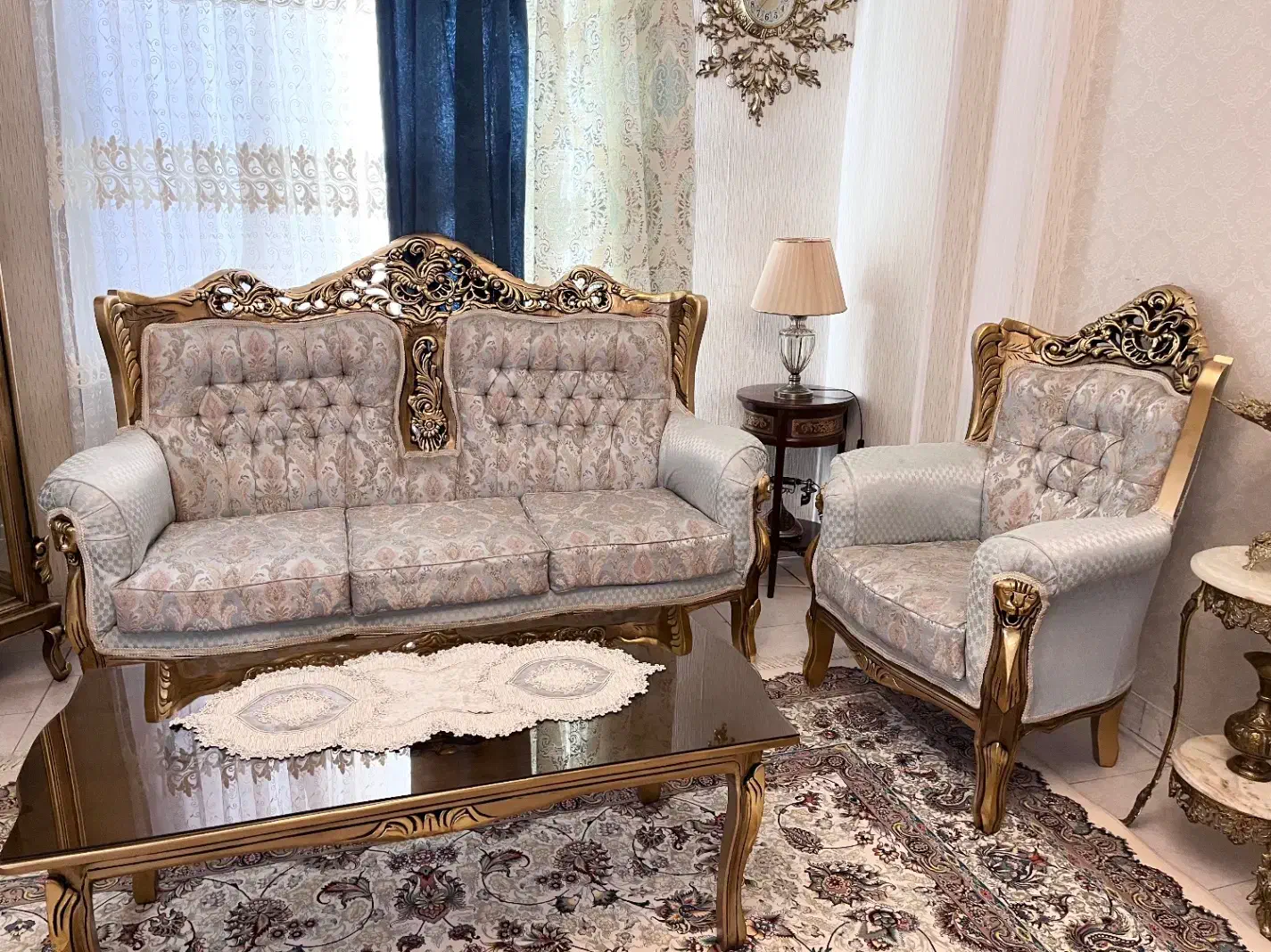 مبلمان استیل سلطنتی ۹ نفره|مبلمان خانگی و میز عسلی|تهران, شادمان|دیوار