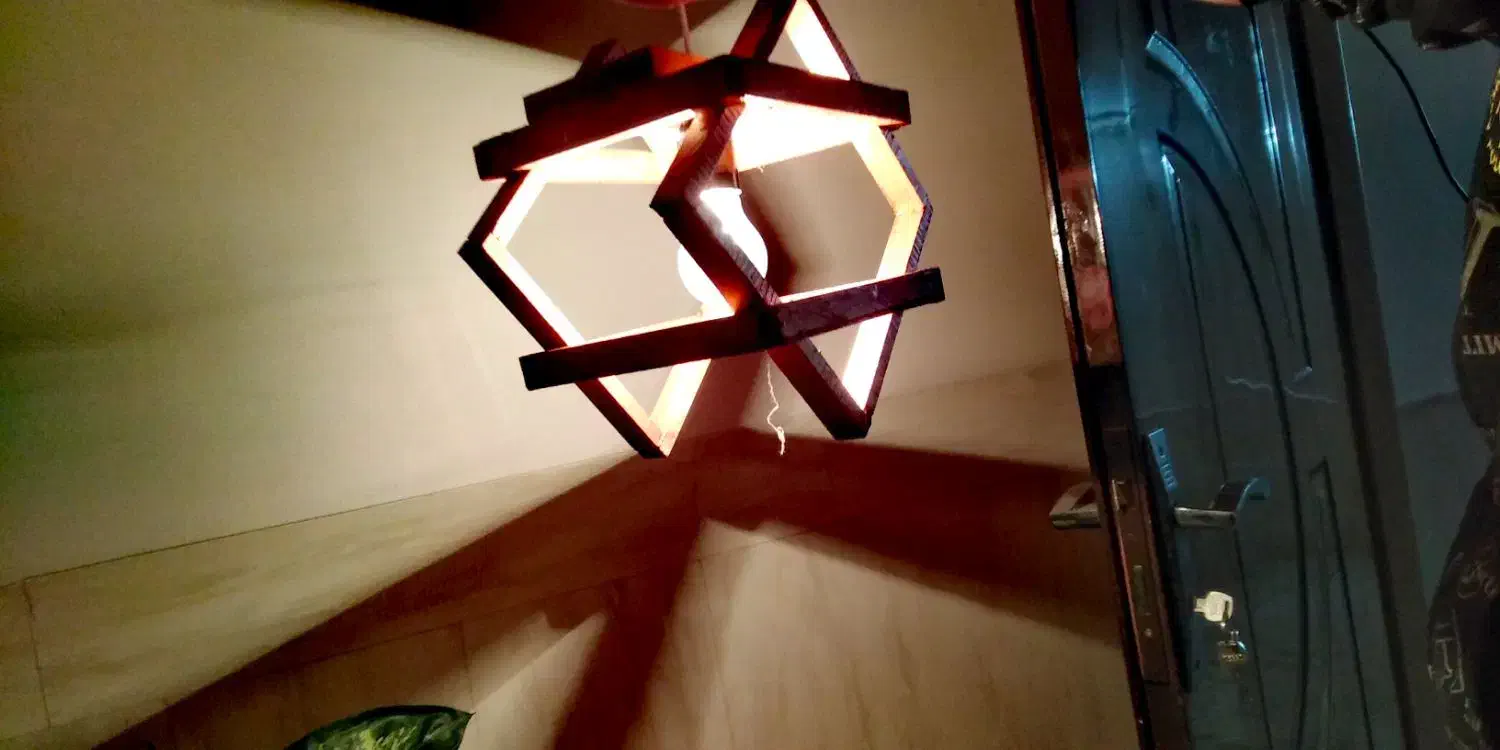 لوستر چوبی|لوستر و چراغ آویز|میبد, |دیوار