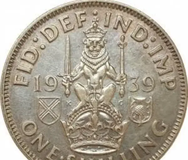 1شیلینگ انگلیس جرج ششم 1939|کلکسیون سکه، تمبر، اسکناس|ساوه, |دیوار